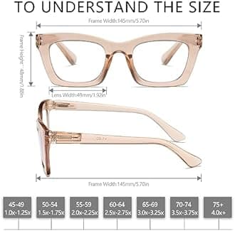 FSRTEP Oprah Style Readers for Women - Stylis Style Reading Glasses with Blue Light Blocking and Spring Hinge