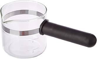 Anakel Home Replacement Universal Coffee Jug with Long Plastic Handle 8.5cm High and 8.6cm Diameter Coffee Jug for 4-6 Cups Black Glass and Plastic