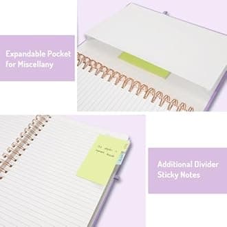 Forvencer A4 Lined Spiral Journal Notebook with 300 Numbered Pages, 11" X 8.5" Thick Journals for Writing with 100GSM Paper, Hardcover Notebooks with Contents for Work, School, Purple