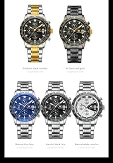 OLEVS Watch for Men, Fashion Dress Mens Watches, Stainless Steel Waterproof Analog Quartz Wristwatch, Elegant Gifts for Him - Dad & Boyfriend