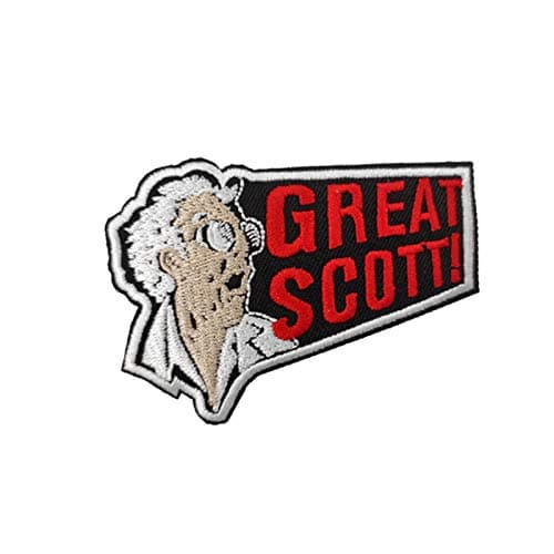 Cute-Patch Back to The Future Great Scott 1980 Retro Film Embroidered Iron on Patch
