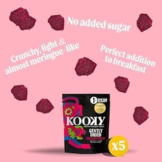Kooky Gently-Dried Dragon Fruit | All-Natural Healthy Snacks for Kids & Adults | Exotic Tropical Dried Fruit for Snack Box | Delicious Vegan Fruit Snacks | 20g Pouch | Pack of 5 |B Corp