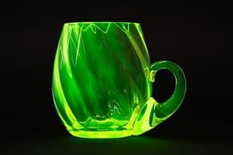 Uranium Glass Tableware (Glow Under UV, No hot Water) - Beer Glass Twisted, Czech Republic (Glossy, 0.3 L)