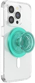 PopGrip for MagSafe, Magnetic Phone Grip & Stand, Swappable Top, Secure Grip for iPhone MagSafe Cases, Kickstand for Hands-Free Viewing, Wireless Charging Compatible - Translucent Mint