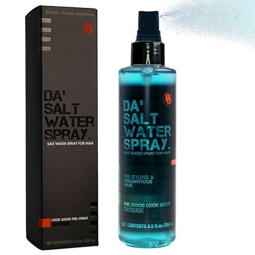 Da Dude Salt Water Texturizing Spray for Beach Waves, Volume, Texture and Thickness - Sea Salt Hair Product - 8.45 oz