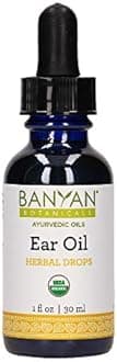 Banyan Botanicals Ear Oil – Organic Herbal Drops with Ashwagandha, Bilva & Garlic – Soothing and Comforting for The Ears – 1 oz – Non GMO Sustainably Sourced No Sting