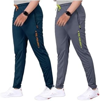 Pinkmint Men Combo Track Pant with Lycra Elastic Jogger Suitable for Active Wear, Jogger Yoga Wear, Sports (Pack of 2)