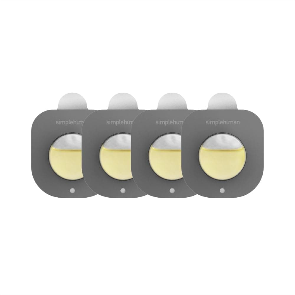 simplehuman Natural Odor Absorbing System 4 Deodorizing Pod Refills Fits Airtight Lid Trash Can