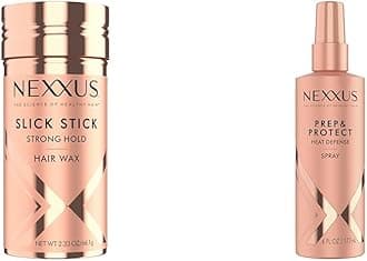 Nexxus Strong Hold Hair Wax 2.33 oz & Thermal Shield Spray Prep & Protect 6 oz Bundle