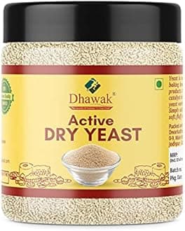 Dhawak Active Dry Yeast Powder|Best Used for Baking, Bread, Cake, Pizza Making and Dough|300gms|Jar Pack|