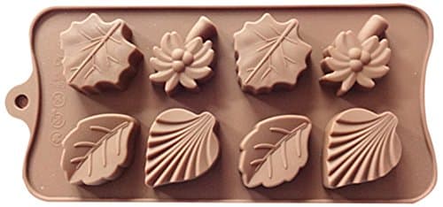 8-Cavity Leaf Silicone/Chocolate/Cake Mold, Brown
