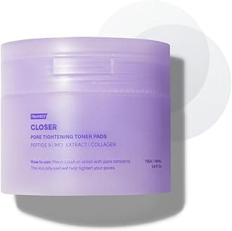 FRANKLY Pore Closer Toner Pads l Rice Jelly Pads with 9 Peptides, Vegan Collagen, Rice Extract l Pore Minimizer l Hydrating for All Skin Types l Korean Skin Care | 70 Count