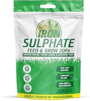Iron Sulphate Powder Concentrate Pure Lawn Tonic Fertiliser Grass Greener Ferrous Sulphate of Iron Lawn Conditioner and Turf Hardener Dry Powder Soluble in Water by Pure Source Nutrition (20kg)