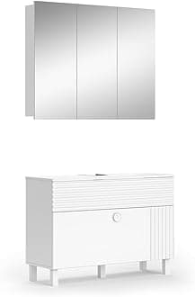 Vicco Bathroom furniture set Sola, White, 2 parts