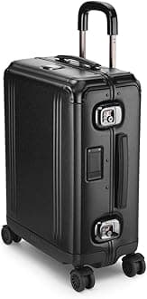 ZERO Halliburton Pursuit Aluminum Hardside Travel Case (Black, Continental Carry-On)