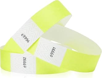 600 WristCo Neon Yellow Tyvek Wristbands for Events - Tamper-Proof Design & Fluorescent Color Prevent Reuse Premium-Grade Bracelets for Hospital & Medical ID, Party & VIP Identification