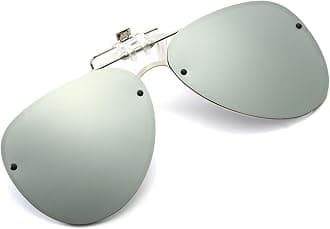 YAMEIZE Polarized Lens Clip on Sunglasses - Anti-Glare Pilot Glasses for Women Men Flip Up Rimless Clip Eyewear Driving Travelling Outdoor…