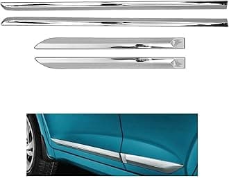 Side Beading/Side Cladding/Door Garnish/Door Protector Chrome Suitable for Nissan Terrano (2013 to 2016) Type 1 (Set of 4pcs)