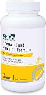 Klaire Labs Prenatal & Nursing Multivitamin - Postnatal & Prenatal Vitamins for Women with Iron - Complete Nutritional Support During Preconception, Pregnancy & Breastfeeding (90 Capsules)
