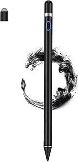 Stylus Pens Compatible for iOS&Android Touch Screens, iPad Pencil with Dual Touch Function, Fine Point Rechargeable Stylus Pen for iPad/iPad Air/Mini/Pro/Android/iPhone/Cellphone/Tablet Pen - Black