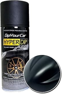 DipYourCarcom HyperDip Paint - Can of Sprayable Automotive Dip Coat - Removable Peelable Paint Protection for Cars - Shadow Black Satin Coat Spray