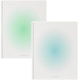 Oucaru Spiral Notebook A4 College Wide Ruled Notebooks 2 Pack 8.5" x 11" Journaling Notebooks 140 Pages 100 GSM Gradient Small Lined Notebooks Waterproof PP Cover for Note Taking for Work School Business Travel