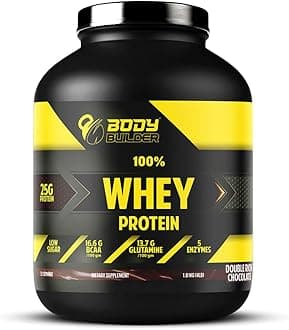 Body Builder100% Whey Protein - 25g Protein, BCAAs, Glutamine, Digestive Enzymes for Lean Muscle Growth & Endurance, Suitable for Vegetarians & Keto Dieters (Chocolate, 4 LB)