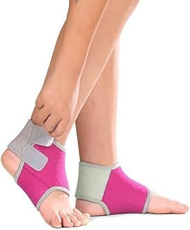 Child Ankle Support Boys Girls Ankle Brace Elastic Compression Ankle Strap Breathable Foot Wrap Protector for Sprained Ankle, Running, Cycling, Dancing, Skating, Skateboard, Basketball, 1 Pair