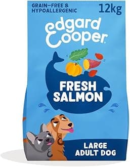 Edgard & Cooper Dry Dog Food For Large Breed Adult Dogs (12kg), Fresh Salmon, Balanced Fibre For Gut Health, Hypoallergenic Recipe With Natural Ingredients, Never Fish Meal