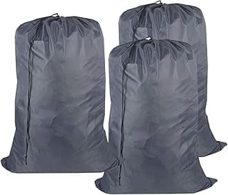 Washable Travel Laundry Bag with Drawstring (3 Pack), Large Dirty Clothes Bag Fit a Laundry Basket or Clothes Hamper, Enough to Hold 4 Loads of Laundry,26x39 inches Grey 3