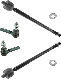 TRQ Front Inner and Outer Tie Rod Set Compatible with 2011-2014 Chrysler 300 2011-2019 Dodge Challenger 2011-2020 Charger