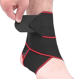 Candy Li Ankle Support,Adjustable Ankle Brace Breathable Nylon Material Super Elastic and Comfortable,1 Size Fits all,Suitable for Sports (Red 1)