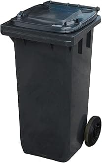 Grey 120 ltr Wheelie Bin - Half Size Household Wheelie Bin (For Many Councils) - Tough & Durable - For All Your Outdoor Rubbish & Recycling - EN840 Certified & Tested