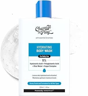 Hydrating Body Wash | Hyaluronic Acid Bodywash for Intense Hydration | Reduces Flakes & Itchiness | For Dry Skin | Polyglutamic Acid & Hyaluronic Acid | For Women & Men | 236ml