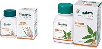 Wellness Pure Herbs Lasuna Cardiac Wellness - 60 Tablets & Himalaya Wellness Pure Herbs Neem Skin Wellness - 60 Tablets