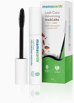 Mamaearth Lash Care Volumizing Mascara | 12-Hour Long Stay | Nourishes & Conditions Lashes | Argan & Castor Oil Infused | Non Clumping & Water Resistant | 0.46 Oz/13g