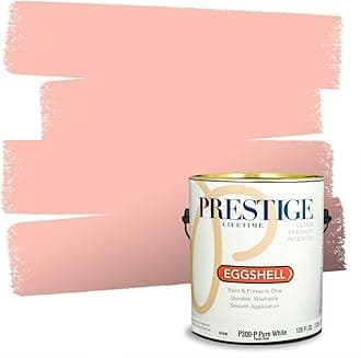 PRESTIGE Paints Interior Paint and Primer In One, 1-Gallon, Eggshell, Comparable Match of Benjamin Moore* Pink Canopy*