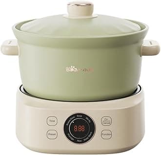 Bear Electric Clay Pot DSG-D30S1, Fast Stew Pot for Casserole Rice & Porridge, Chinese Soup Maker, 3L