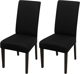 JQinHome Dining Chair Covers Dining Room Chair Slipcovers, 2 Pack High Stretch Removable Washable Parsons Chair Slipcover for Home Party Hotel Wedding Ceremony (Black)
