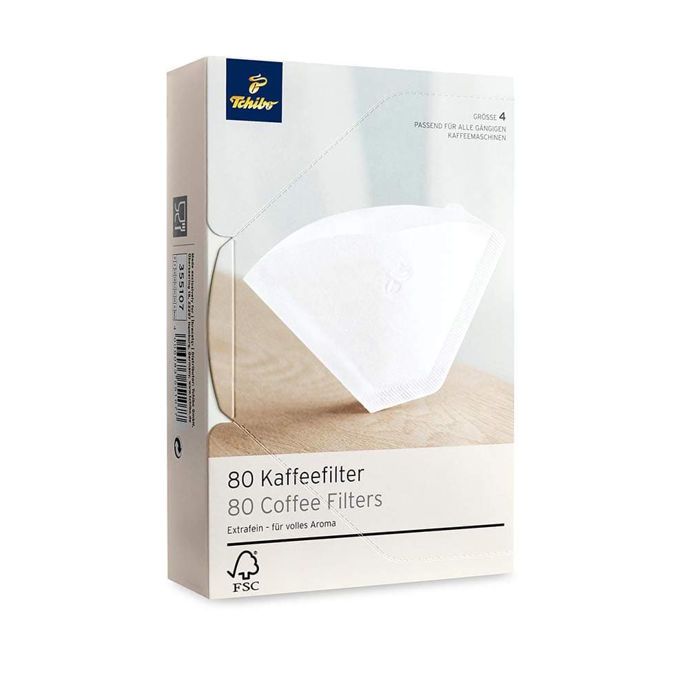 Coffee Filter Paper - Size 4, 80 Pieces, White