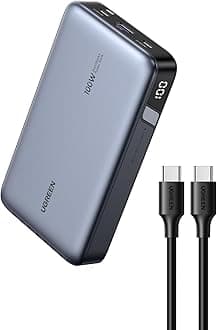 UGREEN Nexode 100W 20000mAh Laptop Power Bank, 3-Port USB C Power Bank Fast Charging 65W Rapid Recharge Portable Charger Compatible with Dell, ASUS, iPad, iPhone Air/17/16, Galaxy S25, AirPods