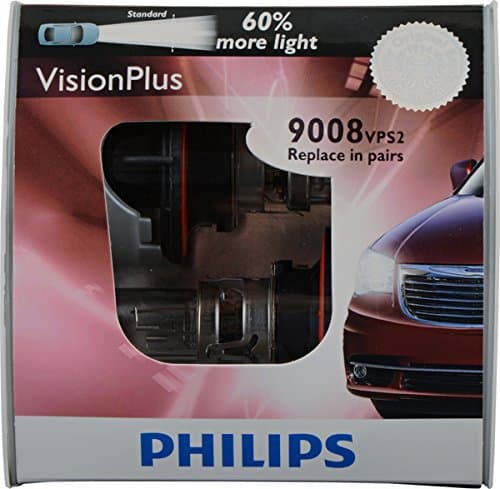 Philips H13 9008 VisionPlus Replacement Bulb, (Pack of 2)