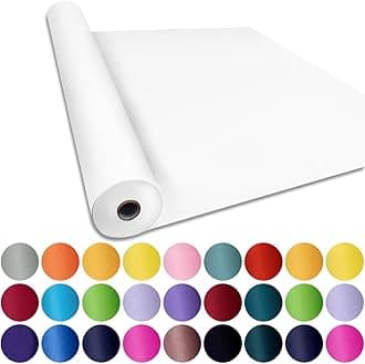 SMART&CASUAL 48" x 2,520" (210') White Kraft Craft Paper Roll for Gift Wrapping Bulletin Board Bouquet Flower Kids Art Packing Parcel Table Covering 80GSM 55LB (White, 48" x 210')