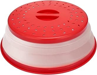 Microwave Cover for Food Collapsible Microwave splatter cover Microwave Splatter Guard BPA-Free Red