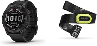 Garmin fenix 7 Sapphire Solar Multisport GPS Watch + HRM-PRO Premium Heart Rate Strap Bundle
