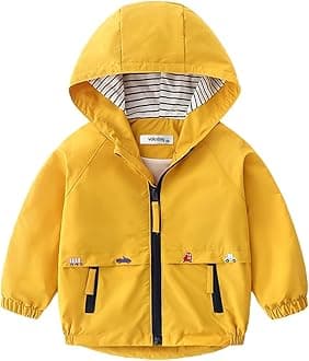 Volunboy Toddler Boys Windbreaker Casual Outerwear Kids Lightweight Zip Hooded Jacket Baby Cute Dust Coat