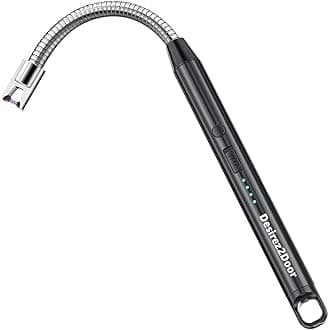 Heavy-Duty Electric Arc Candle Lighter | SUPER-SAFE | NO FUEL REQUIRED | 3x Bigger & Rechargeable Batteries | Eco-Friendly | Super-Long & 360° Neck | Wind-Proof & Splash-Proof | USB-C (Black)| Zinc |