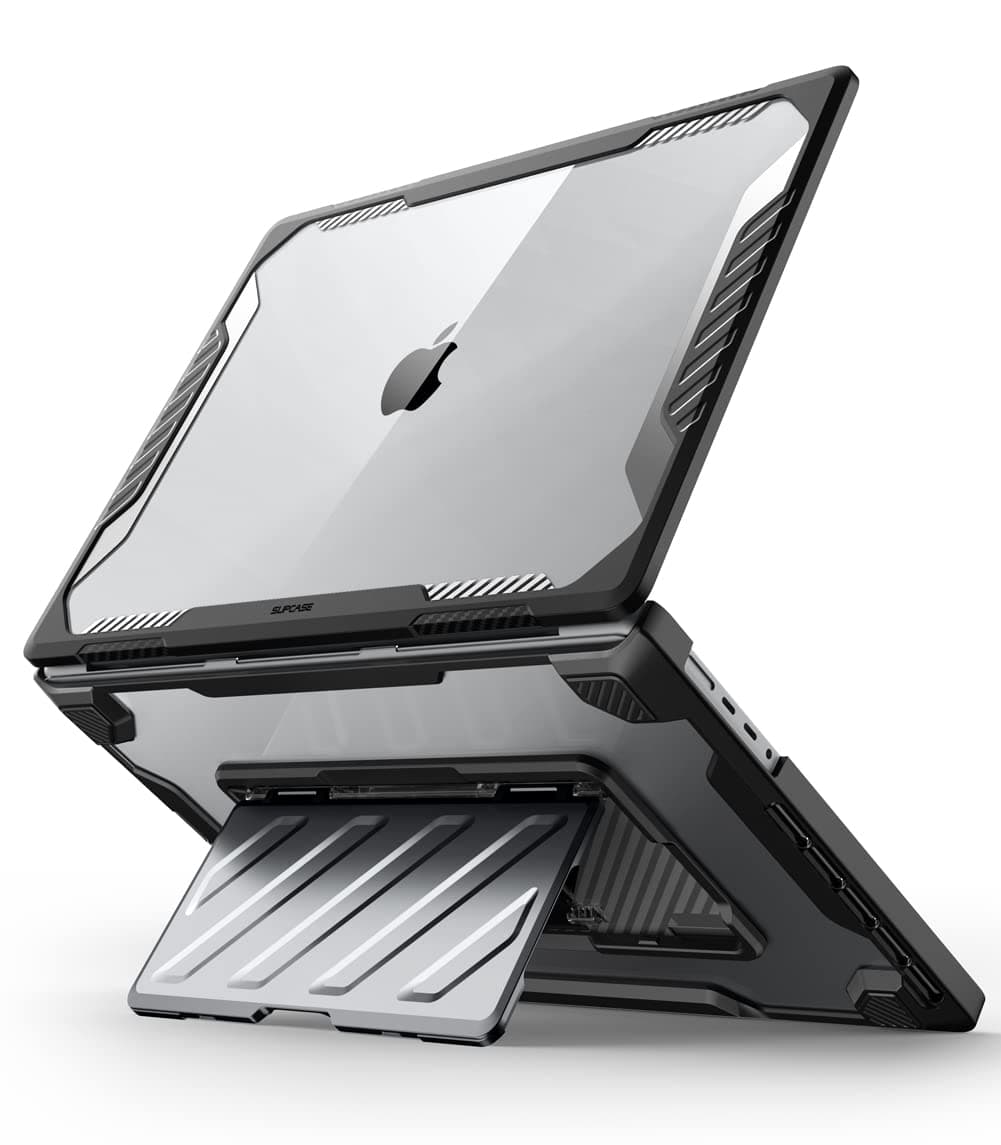 SUPCASE Unicorn Beetle Pro Case for MacBook Pro 16 Inch (2021) A2485 M1 Pro / M1 Max, [Built-in Kickstand] Hard Shell Protective Cover for MacBook Pro 16" with Touch ID (Black)