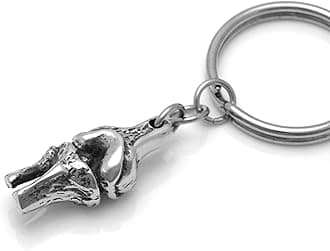 Handmade Knee Keychain, Handmade Tibia and Femur Charm in Pewter