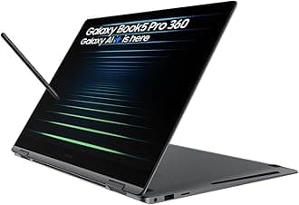 Galaxy Book5 (Pro 360) Copilot+ Laptop with S pen | 16 Inch 3K 120Hz AMOLED Touchscreen | Intel Core Ultra 7 |16 GB RAM | 1 TB SSD |Windows 11 | Aluminium Grey | Works with Galaxy Phone & Tab
